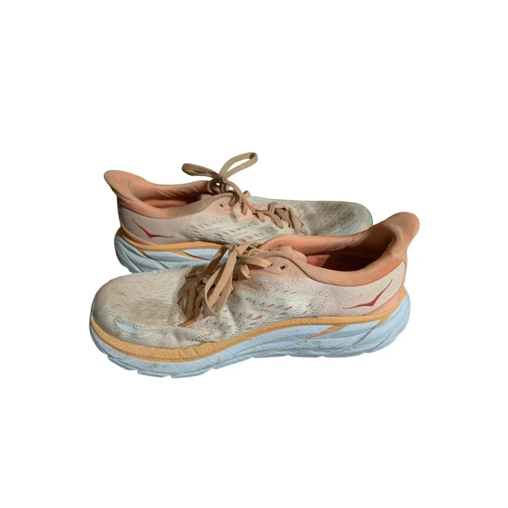 Hoka One One Womens Clifton 8 1119394 CSPY Orange Running Shoes Sneakers Size 9B
